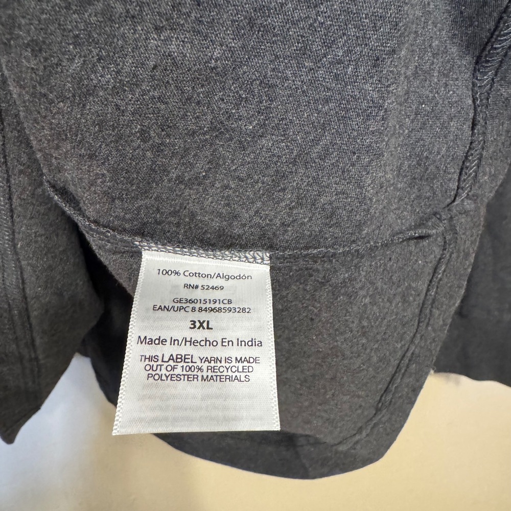 George Shirt Men 3XL Long Sleeve Heather Gray Cotton Basic Crewneck NEW - Picture 3 of 6